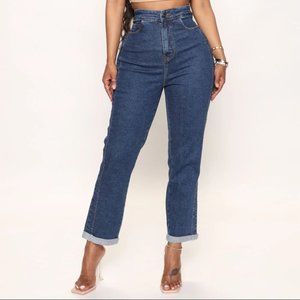 TIE EM BOYFRIEND JEANS-MEDIUM BLUE WASH